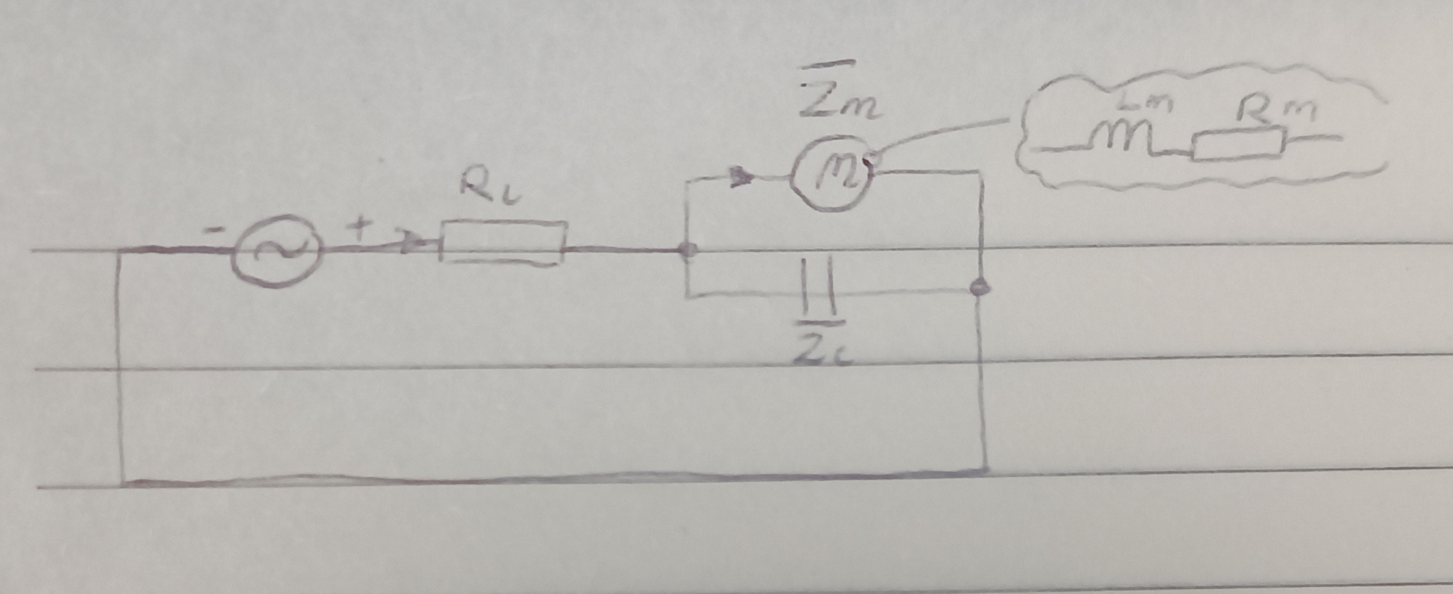 motor and compensation capacitor circuit diagram