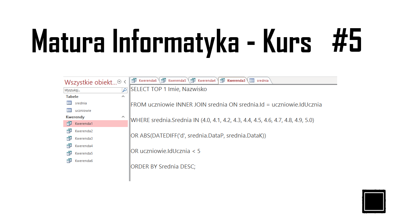 bazy - 35, instrukcje: IN, BETWEEN, funkcje daty